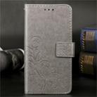 For Huawei Mate 30 Lucky Clover Pressed Flowers Pattern Leather Case , with Holder & Card Slots & Wallet & Hand Strap(Gray) - 1