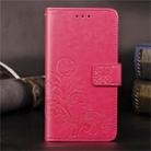 For Huawei Mate 30 Lucky Clover Pressed Flowers Pattern Leather Case , with Holder & Card Slots & Wallet & Hand Strap(Rose) - 1