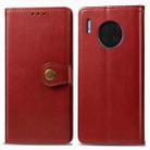For Huawei Mate 30 Pro Retro Solid Color Leather Buckle Mobile Phone Protection Leather Case with Photo Frame & Card Slot & Wallet & Bracket Function(Red) - 1