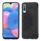 For Galaxy A30s Embossed Mandala pattern PC + TPU + Fabric Phone Case with Lanyard & Magnetic(Black) - 1
