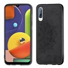 For Galaxy A50s，Embossed Mandala Pattern PC + TPU + Fabric Phone Case,with Lanyard & Magnetic(Black) - 1
