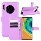 For Huawei Mate 30 Pro Litchi Texture Horizontal Flip Leather Case with Wallet & Holder & Card Slots(Purple) - 1