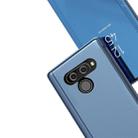 For LG K50 Plating Mirror Left and Right Flip Cover with Bracket Holster(Blue) - 6