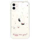 For iPhone 11 Trendy Cute Christmas Patterned Case Clear TPU Cover Phone Cases(Three White Rabbits) - 1