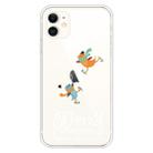For iPhone 11 Trendy Cute Christmas Patterned Case Clear TPU Cover Phone Cases(Skiing Bird) - 1