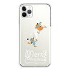 For iPhone 11 Pro Max Trendy Cute Christmas Patterned Case Clear TPU Cover Phone Cases(Skiing Bird) - 1