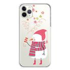 For iPhone 11 Pro Max Trendy Cute Christmas Patterned Case Clear TPU Cover Phone Cases(Fireworks and Snowmen) - 1