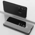 For Galaxy A10s Plated Mirror Horizontal Flip Leather Case with Holder(Black) - 1