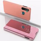 For OPPO Realme 5 Plated Mirror Horizontal Flip Leather with Stand Mobile Phone Holster(Rose Gold) - 1