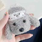 For Apple AirPods 1/2 Generation Universal Wireless Fuzzy Teddy Dog Bluetooth Headphone Protective Case(Gray) - 1