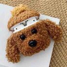 For Apple AirPods 1/2 Generation Universal Wireless Fuzzy Teddy Dog Bluetooth Headphone Protective Case(Brown) - 1