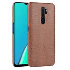 For OPPO A9 2020 / A5 2020 / A11X Shockproof Crocodile Texture PC + PU Case(Brown) - 1