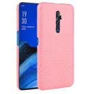 For Oppo Reno2 Z Shockproof Crocodile Texture PC + PU Case(Pink) - 1