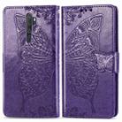 For OPPO A5 (2020) / A9 (2020) Butterfly Love Flower Embossed Horizontal Flip Leather Case with Bracket Lanyard Card Slot Wallet(Dark Purple) - 1