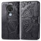 For Nokia 6.2 / 7.2 Butterfly Love Flower Embossed Horizontal Flip Leather Case with Bracket Lanyard Card Slot Wallet(Black) - 1