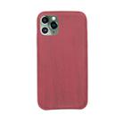 For  iPhone 11 (6.1) Wooden Mobile Phone Protective Case Mobile Phone Case Soft Shell(Red) - 1