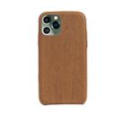 For  iPhone 11 Pro Max (6.5) Wooden Mobile Phone Protective Case Mobile Phone Case Soft Shell(Brown) - 1