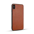 For iPhone XS Max Litchi PU Leather Anti-falling TPU Protective Case(Brown) - 1