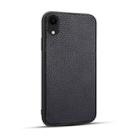 For iPhone XR Litchi PU Leather Anti-falling TPU Protective Case(Deep Blue) - 1