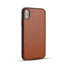 For iPhone X Litchi PU Leather Anti-falling TPU Protective Case(Brown) - 1
