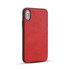 For iPhone X Litchi PU Leather Anti-falling TPU Protective Case(Red) - 1