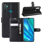For OPPO Realme 5 Pro / Realme Q  Litchi Texture Horizontal Flip Leather Case with Wallet & Holder & Card Slots(Black) - 1