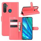 For OPPO Realme 5 Pro / Realme Q  Litchi Texture Horizontal Flip Leather Case with Wallet & Holder & Card Slots(Red) - 1