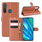 For OPPO Realme 5 Pro / Realme Q  Litchi Texture Horizontal Flip Leather Case with Wallet & Holder & Card Slots(Brown) - 1