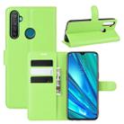 For OPPO Realme 5 Pro / Realme Q  Litchi Texture Horizontal Flip Leather Case with Wallet & Holder & Card Slots(Green) - 1