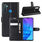 For OPPO Realme 5 Litchi Texture Horizontal Flip Leather Case with Wallet & Holder & Card Slots(Black) - 1