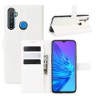 For OPPO Realme 5 Litchi Texture Horizontal Flip Leather Case with Wallet & Holder & Card Slots(White) - 1