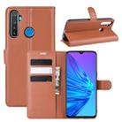 For OPPO Realme 5 Litchi Texture Horizontal Flip Leather Case with Wallet & Holder & Card Slots(Brown) - 1
