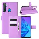 For OPPO Realme 5 Litchi Texture Horizontal Flip Leather Case with Wallet & Holder & Card Slots(Purple) - 1