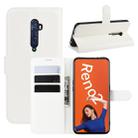 For OPPO RENO2   Litchi Texture Horizontal Flip Leather Case with Wallet & Holder & Card Slots(White) - 1