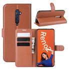 For OPPO RENO2   Litchi Texture Horizontal Flip Leather Case with Wallet & Holder & Card Slots(Brown) - 1