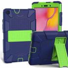 For Galaxy Tab A8.0 2019 / T290 Shockproof Two-Color Silicone Protection Case with Holder(Dark Blue+Green) - 1