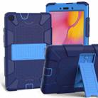 For Galaxy Tab A8.0 2019 / T290 Shockproof Two-Color Silicone Protection Case with Holder(Dark Blue+Blue) - 1