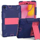 For Galaxy Tab A8.0 2019 / T290 Shockproof Two-Color Silicone Protection Case with Holder(Dark Blue+Hot Pink) - 1