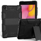 For Galaxy Tab A8.0 2019 / T290 Shockproof Two-Color Silicone Protection Case with Holder(Black+Black) - 1