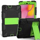 For Galaxy Tab A8.0 2019 / T290 Shockproof Two-Color Silicone Protection Case with Holder(Black+Green) - 1
