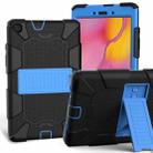 For Galaxy Tab A8.0 2019 / T290 Shockproof Two-Color Silicone Protection Case with Holder(Black+Blue) - 1