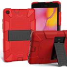 For Galaxy Tab A8.0 2019 / T290 Shockproof Two-Color Silicone Protection Case with Holder(Red+Black) - 1