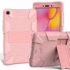 For Galaxy Tab A8.0 2019 / T290 Shockproof Two-Color Silicone Protection Case with Holder(Rose Gold) - 1