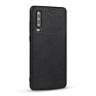 For Huawei P30 Litchi PU Leather Anti-falling TPU Protective Case(Black) - 1