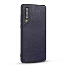 For Huawei P30 Litchi PU Leather Anti-falling TPU Protective Case(Deep blue) - 1