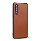 For Huawei P30 Litchi PU Leather Anti-falling TPU Protective Case(brown) - 1