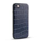 For  iPhone 8 Plus / 7 Plus Crocodile Pattern TPU Shatter-resistant Mobile Phone Case(Deep blue) - 1