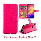 For Xiaomi Redmi Note7 Crazy Horse Texture Horizontal Flip Leather Case with Holder & Card Slots & Wallet & Photo Frame(Magenta) - 1