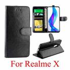 For OPPO Realme X Crazy Horse Texture Horizontal Flip Leather Case with Holder & Card Slots & Wallet & Photo Frame(Black) - 1