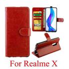 For OPPO Realme X Crazy Horse Texture Horizontal Flip Leather Case with Holder & Card Slots & Wallet & Photo Frame(Brown) - 1